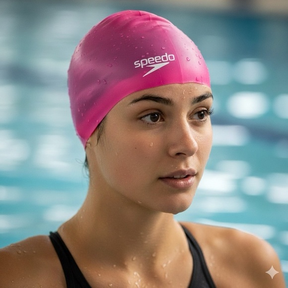 Speedo Bright Pink Swim Cap - Picture 4 of 4